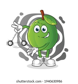 guava hypnotizing cartoon. cartoon mascot vector