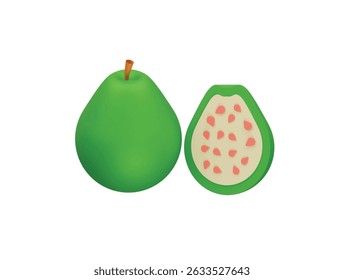  Icono de guayaba Ilustración 3D Render