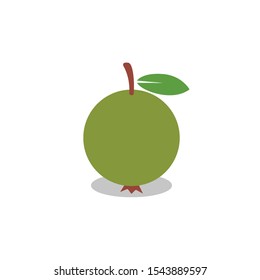 guava icon, flat guava fruit isolated on white background