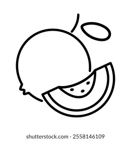 Guava icon outline Fruit isolate illustration vector