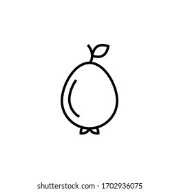 ilustración vectorial de contorno de icono de guayaba. aislado sobre fondo blanco