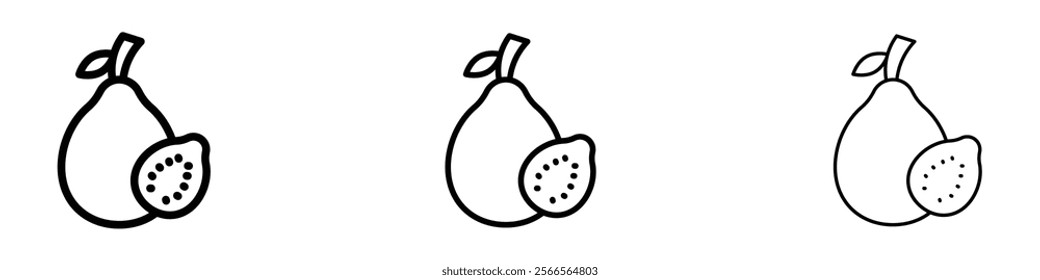 Guava icon in tree different line stroke sizes.