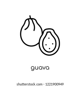 guava icon. Trendy modern flat linear vector guava icon on white background from thin line Fruit and vegetables collection, outline vector illustration