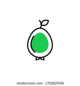guava icon two color line style vector illustration. isolated on white background