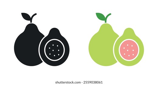 Guava icons in black and colored version