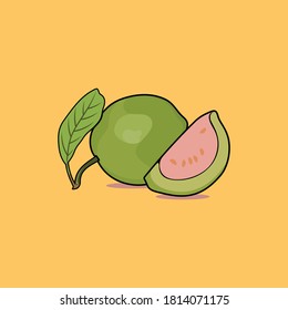 Guava illustration of silhouette icon vector design