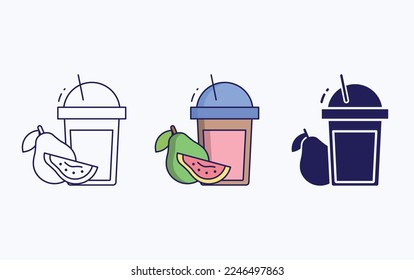 Guava Juice icon vector illustration