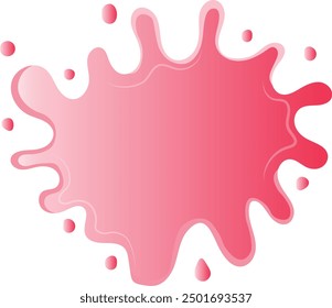 Guava Liquid Splash Illustration with Gradient Color Cartoon Design. Isolated on White Background