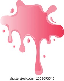 Ilustración de salpicadura líquida de guayaba con diseño de dibujos animados de color degradado. Aislado en el fondo blanco