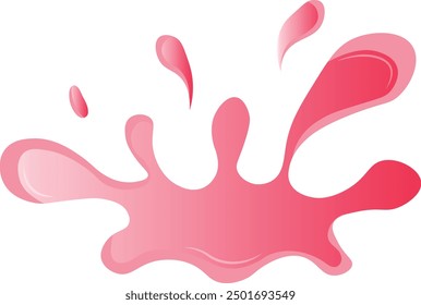 Guava Liquid Splash Illustration with Gradient Color Cartoon Design. Isolated on White Background