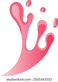 Guava Liquid Splash Illustration with Gradient Color Cartoon Design. Isolated on White Background