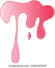 Guava Liquid Splash Illustration with Gradient Color Cartoon Design. Isolated on White Background