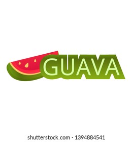 Guava logo. Cartoon of guava vector logo for web design isolated on white background