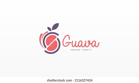 Guava Logo Design Concept Vector. Fresh Guava Fruit Logo Design Template for Business in Fruit Trading and Fruit Drink Shop