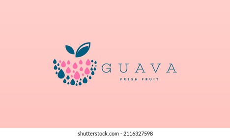 Guava Logo Design Concept Vector. Fresh Guava Fruit Logo Design Template for Business in Fruit Trading and Fruit Drink Shop