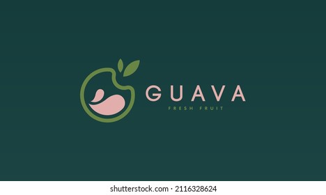 Guava Logo Design Concept Vector. Fresh Guava Fruit Logo Design Template for Business in Fruit Trading and Fruit Drink Shop