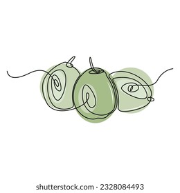 Guava Logo, Vector Garden Farm Guava Juice Fruit, Line Design, Template Illustration