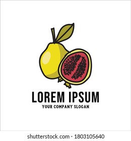 guava logo vector illustration. vegetable logo design.