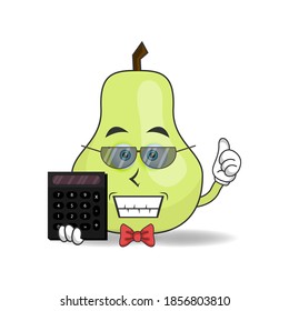 The Guava mascot character becomes an accountant. vector illustration