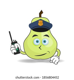 The Guava mascot character becomes a policeman. vector illustration