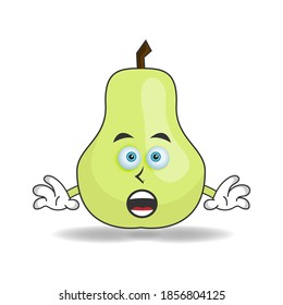 Guava mascot character with shocked expression. vector illustration