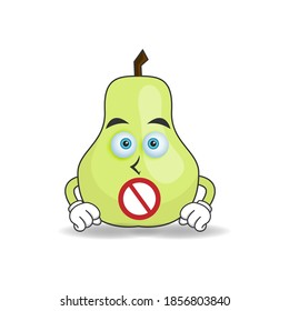 The Guava mascot character with a speechless expression. vector illustration