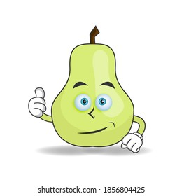 Guava mascot character with thumbs up bring. vector illustration
