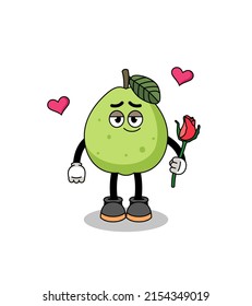 Guava-Maskottchen, verliebt, Charakterdesign