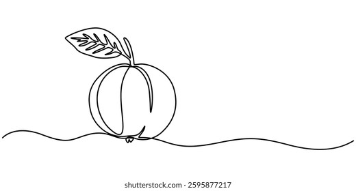 Guava one continuous line design. Fruits symbol design concept. Decorative elements drawn on a white background, guava farang fruit one solid line vector illustration, single minimal line drawing pro.