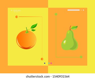 guava and orange vector background illustration