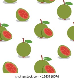 guava pattern. guava seamless pattern on white background. 