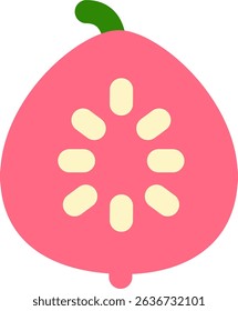 Guava red Slice flat icon design style