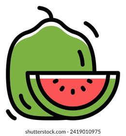 Guava Simple Line Icon Logo Symbol