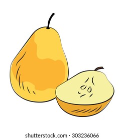 Guava Sketchy Colored Vector Icon 