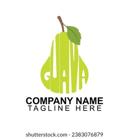 ilustración vectorial del logotipo de texto de guayaba