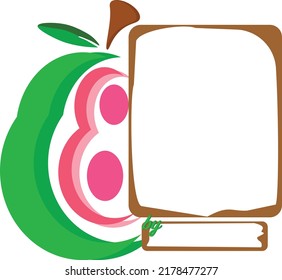 La plantilla vectorial de banner con temática guayaba se utiliza normalmente para el diseño gráfico o la edición de fotos y logotipos