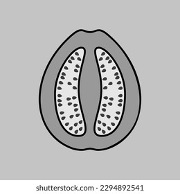 Guava tropische Früchte Vektorgrafiksymbol. Graph Symbol für Lebensmittel und Getränke Website, Apps Design, mobile Apps und Printmedien, Logo, UI