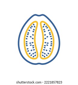 Guava tropical fruit vector icon. Graph symbol for food and drinks web site, apps design, mobile apps and print media, logo, UI