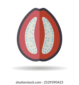 Guava tropical fruit vector icon. Graph symbol for food and drinks web site, apps design, mobile apps and print media, logo, UI