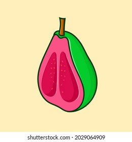 Guava vector illustration isolated cartoon style