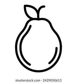 Diseño de iconos de línea de vector de guayaba