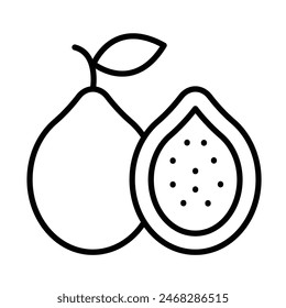 Guava Vector Line Icon Design