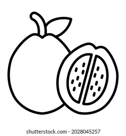 Guava-Vektorgrafik-Rahmensymbol einzeln auf weißem Hintergrund

