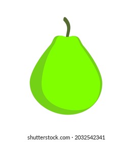 Guava, whole fruit .  Isolated on white background.