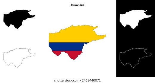 Guaviare department outline map set