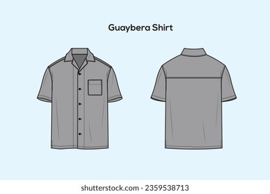 A guayabera is typically characterized as a short-sleeved Cuban or Mexican shirt that has two-breast pockets and two pockets over the hips.