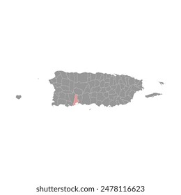 Guayanilla map, administrative division of Puerto Rico. Vector illustration.