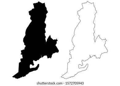 Guayanilla municipality (Commonwealth of Puerto Rico, Porto Rico) map vector illustration, 