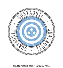 Guayaquil city, Ecuador vector rubber stamp over white background