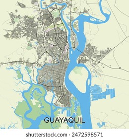 Guayaquil, Ecuador mapa poster art